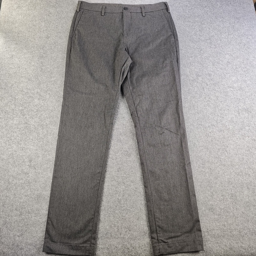 Uniqlo Pants Men's 32x34 Gray Flat Front Stretch Slim Chino Trousers